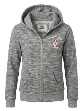 Reflex Kids Heather Gray Zip Hoodie with Corgi Patch